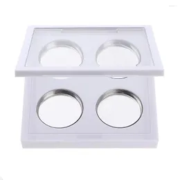 Bottiglie di stoccaggio Bianco ABS Vuoto Ombretto Blush Powder Palette Case Make Up Container Box Compreso 4 padelle