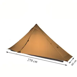 Tents and Shelters version FLAME'S CREED Lanshan 1 Pro Tent 3/4 Season 230 * 90 * 125cm 2 Side 20d Silnylon 1 Person Light Weight Camping Tent 230711