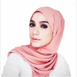 Abbigliamento etnico Donna Sciarpa in chiffon musulmano Hijab Jersey islamica Turbante Malesia Foulard Copricapo Cap