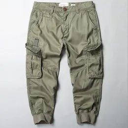 Pantalones cortos para hombre Camuflaje Capris Side Bolsillos grandes Cargo Pantalones de chándal Algodón Suelto Hombre