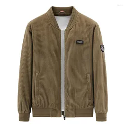 Herrenjacken Mattswag Herren Corduroy Washed Vintage 2023 Frühling Herbst Einfache Baseballmäntel Lässige Mode Regelmäßige dünne Jacke Hombre