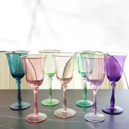 300ml Colored wine glass goblet red wine glass Champagne Saucer cocktail Swing Cup for wedding party KTV Bar creative JY11