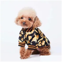 Hundkläder Klassisk Flora Tryckt Pet Jackor Ins Mode Tjockmönster Husdjur Jackor Festival Personlighet Trendig Teddy Bu Dhylm