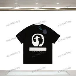 xinxinbuy Camiseta de diseñador para hombre 23ss Paris 1854 retrato carta impresión manga corta algodón mujer negro azul blanco XS-2XL
