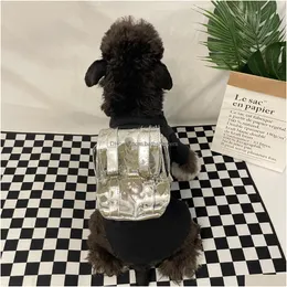 Dog Carrier Clothes Charms Puppy Bag Leash Collar Chien Vest Cute Animal T Shirt Pet Supplies Cat Accessory Thin Ventilation Summer Dhwvp