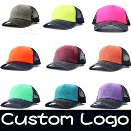 Top Caps 2023 Özel Logo Metin Yaz Örgü Beyzbol Kapağı Açık Gezlenen Gölge Kemik Kamyoncu Şapkası Unisex Hip Hop Ayarlanabilir Gorras