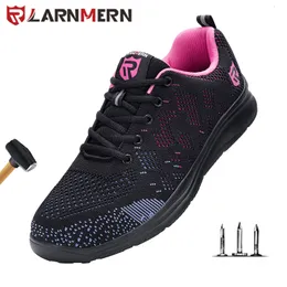 Dress Shoes Larnmern Winter Safety Women Lightweight Steel Toe Men Slip On Breathable Work Boots Sneakers 230711