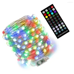 Strings Fairy Light String Lamp Festival Supplies Colorful Long-lasting Remote Control Waterproof Garden Decorations Yard Decals