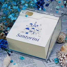 Santorini 3D dreidimensionales Notizpapier, Gebäudemodell Post-it, geeignet für Geburtstagsgeschenke, Valentinstag an Partnerinnen