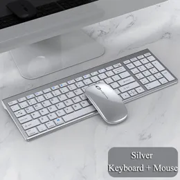 Keyboards Wireless Bluetooth Keyboard Three mode Silent Full size and Mouse Combo for Notebook Laptop Desktop PC Tablet 230712