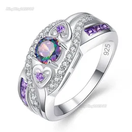 Bling Bling Vvs-Moissanit-Ring, 100 % 925er Sterling-Ring, Designer-Stil, Silber, herzförmiger Amethyst-Ring, Farbe Weiß, Silberring, Handschmuck