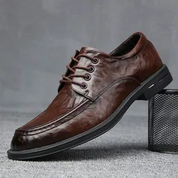 Scarpe da lavoro retrò britanniche da uomo in vera pelle Abito stringato da uomo Scarpe derby da ufficio Scarpe basse da uomo Oxfords da festa di nozze alla moda