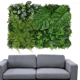 Dekorative Blumen, künstliche grüne Wand, 40,6 x 61 cm, große Grünflächen, Grashintergrund, Hecke, UV-geschützter Sichtschutz, Kunst