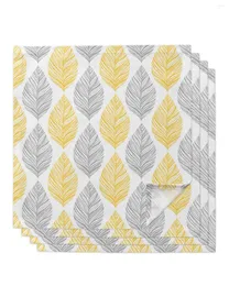 Table Napkin Yellow Grey Leaf Texture For Wedding Party Printed Placemat Tea Towels Kitchen Dining