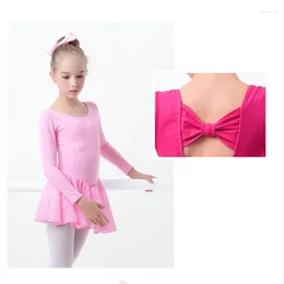 Vêtements de scène à manches courtes et longues jupe justaucorps coton Lycra Ballet danse Bodywear ballerine robe 3 couleurs disponibles A0047