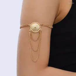 Brincos pendentes simples multicamadas pulseira de corrente redonda braço feminino punk boêmio borla pingente manga joias
