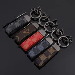 Europe och America Style Key Chain with Leather Business Car Key Rings for Men Gift Fashion Classic Print Key Accessories289f