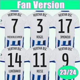 23 24 Hertha BSC Mens Soccer Jerseys PEKARIK ROGEL SERDAR PIATEK REESE DUDZIAK MYZIANE KENNY Camisa de futebol em casa Uniformes de manga curta