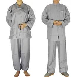 Ubranie etniczne Mężczyzna i żeńska świątynia Shaolin Zen Buddyjska szata Lay Meditation Suknia Mundur Monk Suit 3262