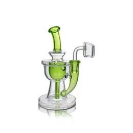 Cadeira 6,38 polegadas Troféu Inciclista Hookah Green Clear Gaker Galss Galss Tubos de água Bonga de vidro de 14 mm Rigas de óleo articular US US Warehouse 28pcs/Carton Pedido Frete grátis