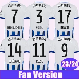 23 24 Hertha BSC Mens 축구 유니폼 Pekarik Rogel Serdar Piatek Reese Dudziak Myziane Kenny Home Football Shirt