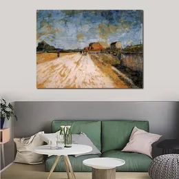 Landsbygdslandskap Canvas Art Road som körs bredvid Paris Ramparts 1887 Vincent Van Gogh Måla impressionistisk heminredning