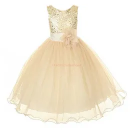 Yeni stil kız elbise sevimli payet kolsuz yelek prenses dantel elbise bebek çocukları parti düğün nedime vestido