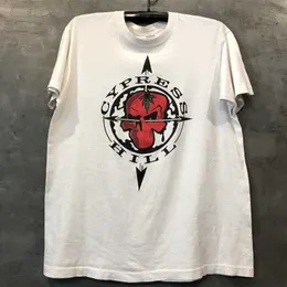 Designer Cypress Hill West Coast Band Europeu e Americano Street Rock Trend Manga Curta Casal Camiseta Solta