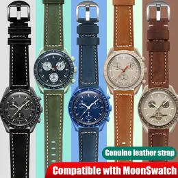 شاهد حزام جلدي أصلي 20 مم مناسب لـ Omega Moonswatch Quick Release Excess Fashion Associate Sports 230712