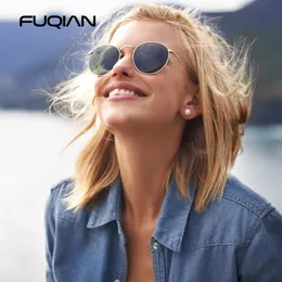 Fuqian Round Polarized Sunglasses Men Men Classic Small Metal Sun Glases Male Vintage Anti-Glare DrivingEeglasses UV400