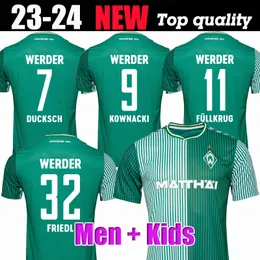 23 24 Werder Bremen Fußballtrikots WEISER KOWNACKI FULLKRUG 2023 2024 PIEPER BURKE BUCHANAN VELJKOVIC DUCKSCH FRIEDL Fußballtrikots Uniformen HERREN Sets KINDER KIT