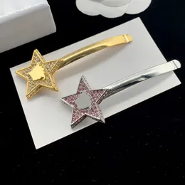 Fashion Women Hair Clip Designer Pink Barrettes Clips Gioielli in oro Forcine con strass Crystal Hairclip Hairgrip Pins Ragazze Jewerly 237131C