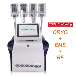 Ny produkt 4 HANDLAR COOL CRYO EMS PLATES PADS Slant Machine Skin Lyftande COOL FREEZING RF Burning With EMS