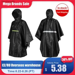 Rain Cape Men Women Raincal Bicycle Coat Coat Rainwear With Wrumpector Rainproof Poncho مع شريط عاكس L230620