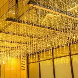 Strings EU/US Christmas Lights Waterfall Outdoor Decoration Led 4M Droop 0.4-0.6m Curtain String Party Garden Eaves Decor