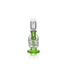 5.27inch Pisces Mini hookah Glass Beaker glass bong Perc Recycler Vertical percolator with 3 round holes wax oil rigs US warehouse retail order free shipping