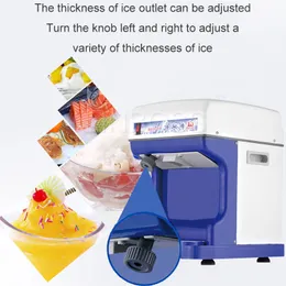 Linboss kommersiell snöskotte Ice Shaving Machine hela automatisk justerbar tjocklek Electric Ice Crusher Snowflake