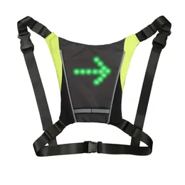 Camicie da ciclismo Top Gilet di avvertimento riflettenti di sicurezza Gilet di segnalazione a LED per bicicletta Sicurezza per bici Indicatore di direzione senza fili Luce Gilet per illuminazione da corsa 230712