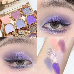 Paleta de Sombras 6 Cores Iris Roxo Glitter Perolado Sombra Moda Coreano Brilhante Charmoso Beleza Maquiagem 230712