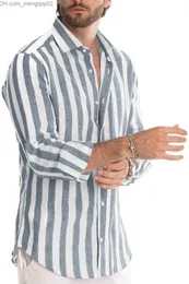 メンズカジュアルシャツメンズカジュアルスタイルストライプシャツ2023新しい夏の長袖ボタンビジネスドレス大型S-6XL B0139 Z230713