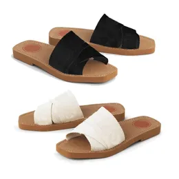 per le donne sandali legnosi designer hausschuhe famoso Mules ciabatte piatte beige bianco nero rosa pizzo Lettering Pantofole di tela in tessuto scarpe estive da donna bianche