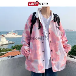 Мужские куртки Lappster Men Camo Bomber Jackets Coats 2023 Осенние мужские японская уличная одежда подделка мужской палаты переворачивались корейские коры