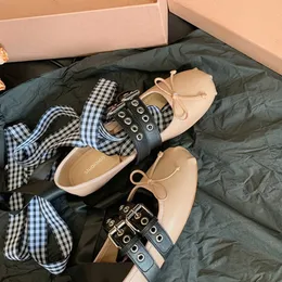 Flats de ballet de correa de tobillo: zapatos de bailarina de cuero