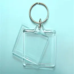 Wholes Cheap Blank Acrylic Square Po Keychains Insert 1 5'' 1 5'' Po Keyrings 2000PCS LOT Shipp2685