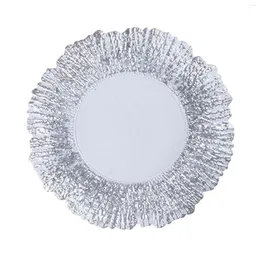 Plates Reusable Service Platter Serving Tray Holiday Decorations Reception Durable Glass Round Dish For Steak Dessert Pies Farmhouse