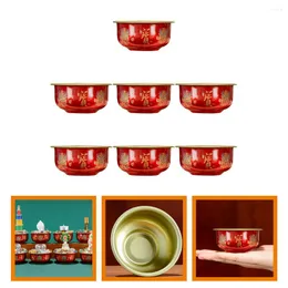 Geschirr-Sets, 7-teilig, zarte Opferschale, chinesischer Stil, festliches Vintage-Dekor für Zuhause, stabiler Tempel aus Legierung