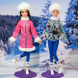 Куклы 30 см сестры кукла пара с одеждой полная сет 16 Princess Girl Toy For Kids Movable Body S Kids Gift 230712