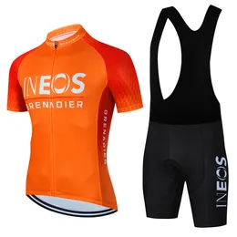 Bisiklet Jersey Setleri INEOS BIB Giyim Mens Yaz Bisiklet Takımı Kıyafet Tekdüze Şort Kısa Maillot MTB Seti 230712