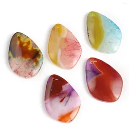 Pendant Necklaces 4 Pcs Natural Stone Pendants Water Drop Shape Random Healing Crystal Agate For Jewelry Making Necklace