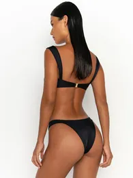 Suits Sexig Bikini Set Solid Color Swimwear Women Swimsuit Two Piece Suit Bikini Micro Thong Brasilianska baddräkter 2023 Kvinna Biquini